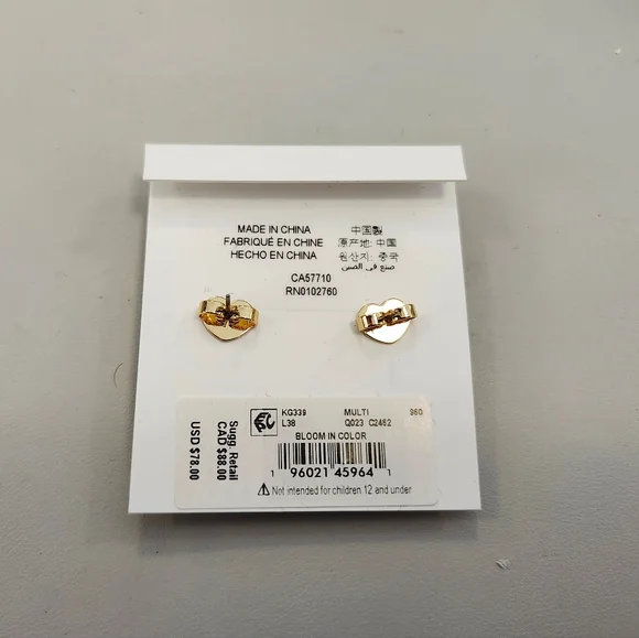 NWT Kate Spade Gold-Tone Bloom in Color Stud Earrings - Picture 2 of 2